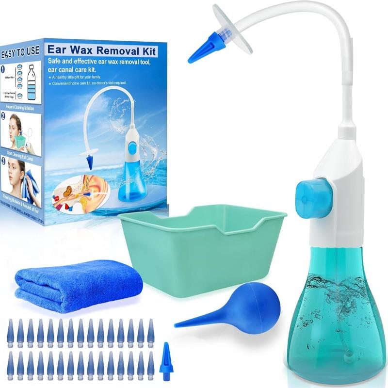 

Ear wax removal tool manual ear irrigation volley kit full set of cleaning tools and disposable soft ear tips синій