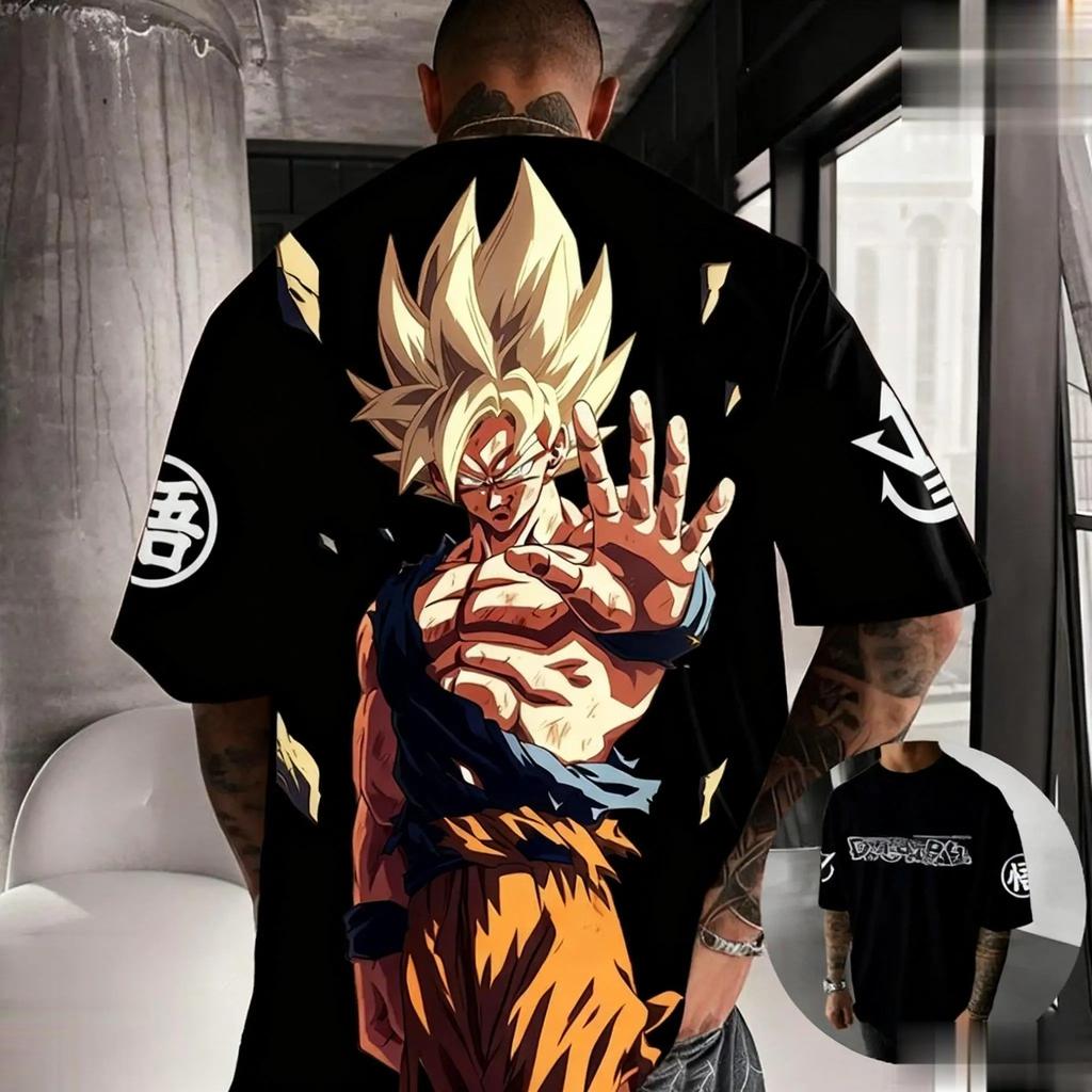 Streetwear Oversized Dragon Ball Goku Ανδρικό T-shirt Εκτύπωση Anime Γυναικείο Casual Κοντομάνικο Γραφικό T-shirt Y2k Ρούχα Καλοκαιρινό Μοντέρνο