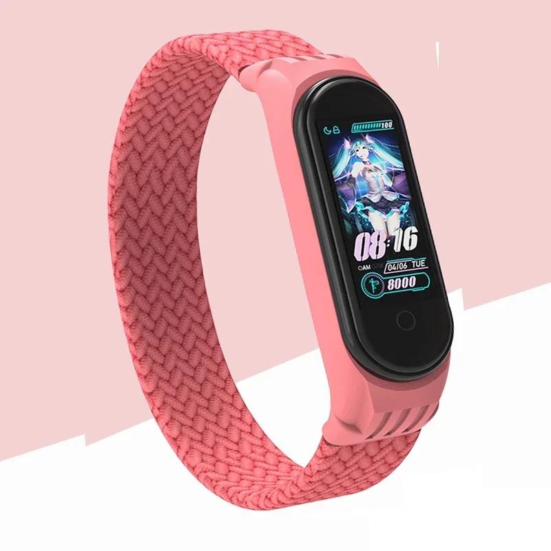Armband für Xiaomi Mi Band 6 7 Armband Nylon Geflochtenes Solo Loop Pulseira Armband Miband5 Armband Gürtel Correa Mi Band 5 4 3 6 7