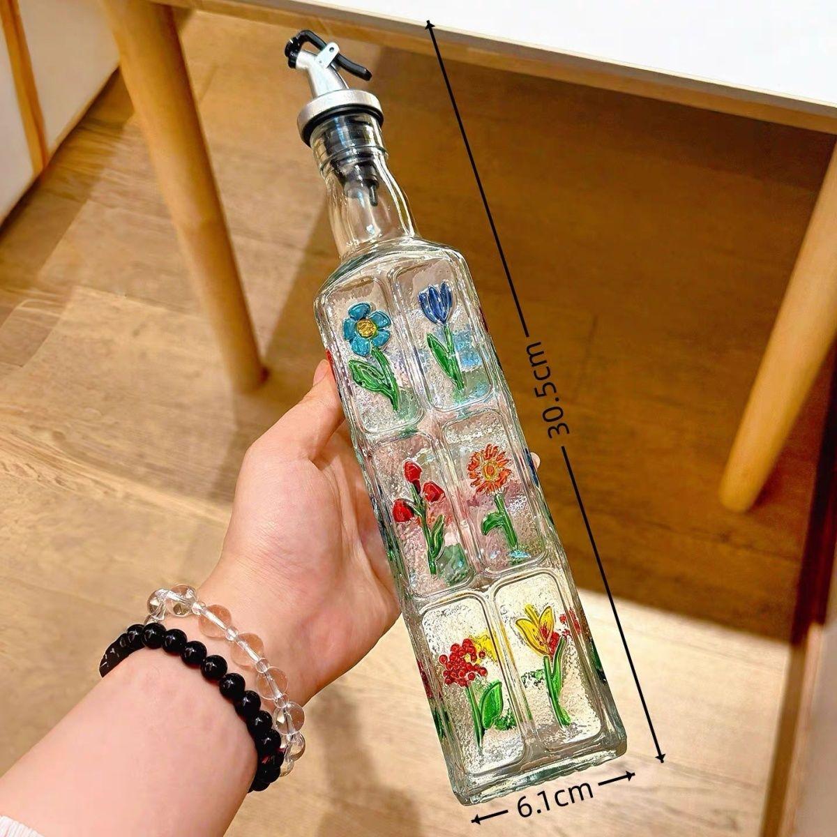 

Ретро Ручная роспись Бутылка для уксуса Масленка Французский рельеф Домашняя Кухонная утварь Бутылка для специй Бутылка для соевого соуса Кухонный инструмент