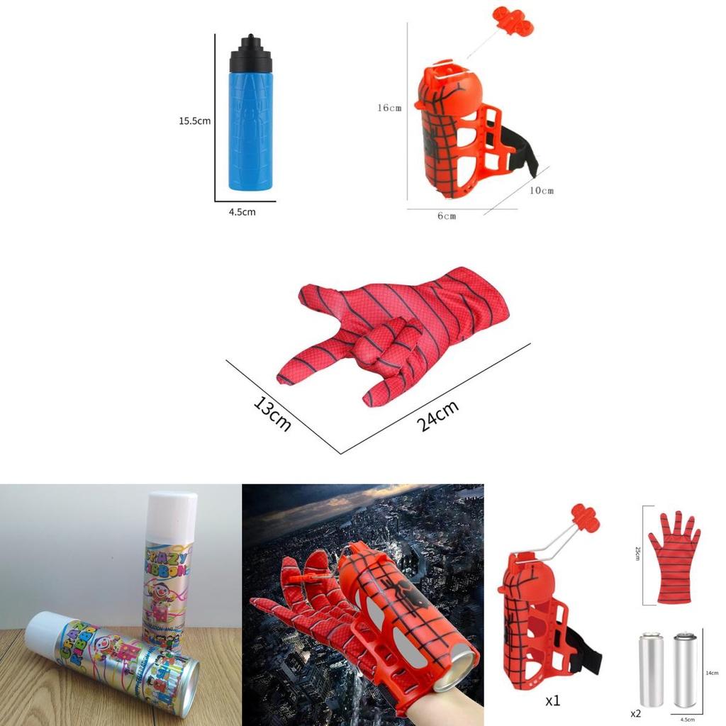 Spinnenseide Shooter Spielzeughandschuhe für Kinder Halloween Rollenspiel mit Seidensprühfunktion