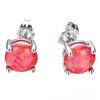 Opal Schmuck Geometrische Sterling Silber Stecker Ohrringe Für Modebewusste Frauen
