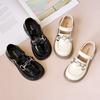 Girls' leather shoes, new spring and autumn British princess shoes, soft-soled black children's loafers, big kids' single shoes for summer