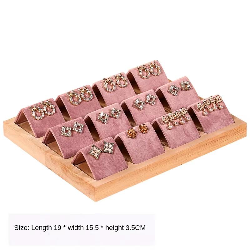 Wooden Earring Display Stand Ear Accessory Tray Ear Ring Holder Jewelry Display Props Jewelry Packaging