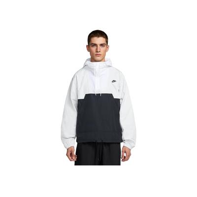 Nike Clubsportswear Marina Hooded Comfortable Fashion Long Sleeve Jacket Men Jacket Photon-Dust Black White HJ1958-025