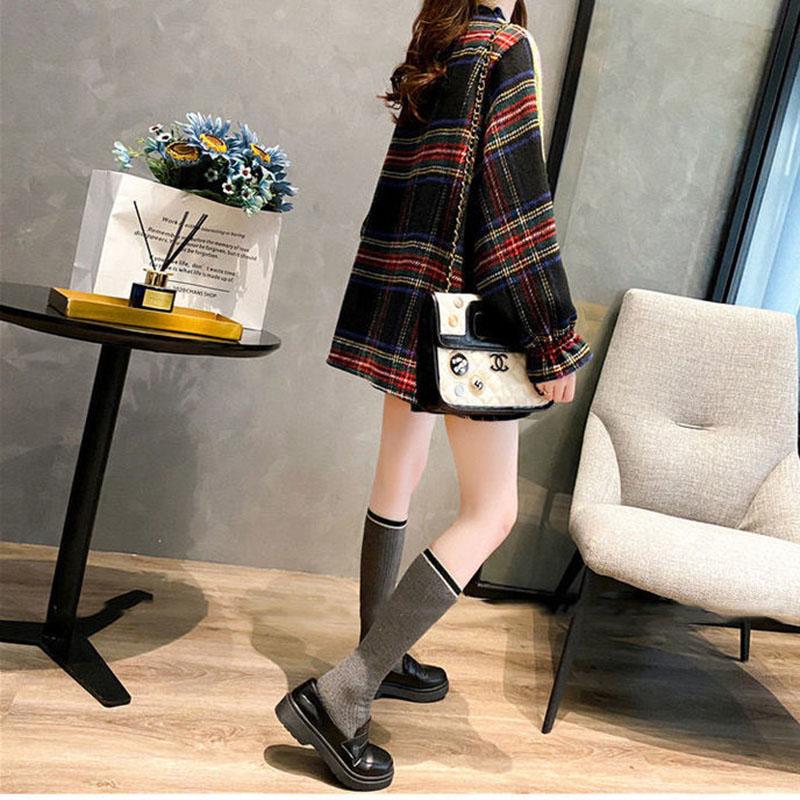 Women Fake Two-piece Sweater Loose Casual Patchwork Knitted Pullover Sweater Top Students Outwear Autumn Winter