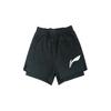 Li-Ning Plain Logo Minimalist Fashion Versatile Breathable Pullover Short Sleeve Casual Sports Suit Unisex suits Black YATW097-1