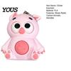 Cute Keyring Accessory 3D Printed Animals Fidget Clicker Keychain, Anxiety Stress Relief Animal Keychain Sensory Toy, Cartoon Charm for Backpack,