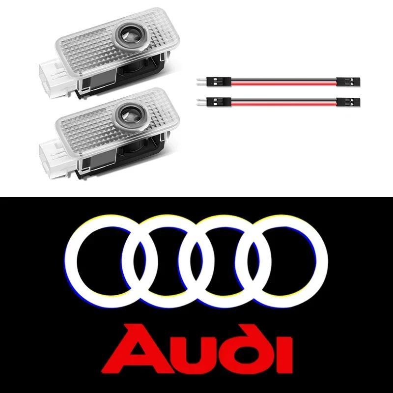 2pcs Laser Projector Ghost Shadow LED Car Door Welcome Light For Audi S4 S3 S5 S6 S7 S8 RS3 RS4 RS5 RS6 A6L A4L A3 A4 A7 A5 Q3