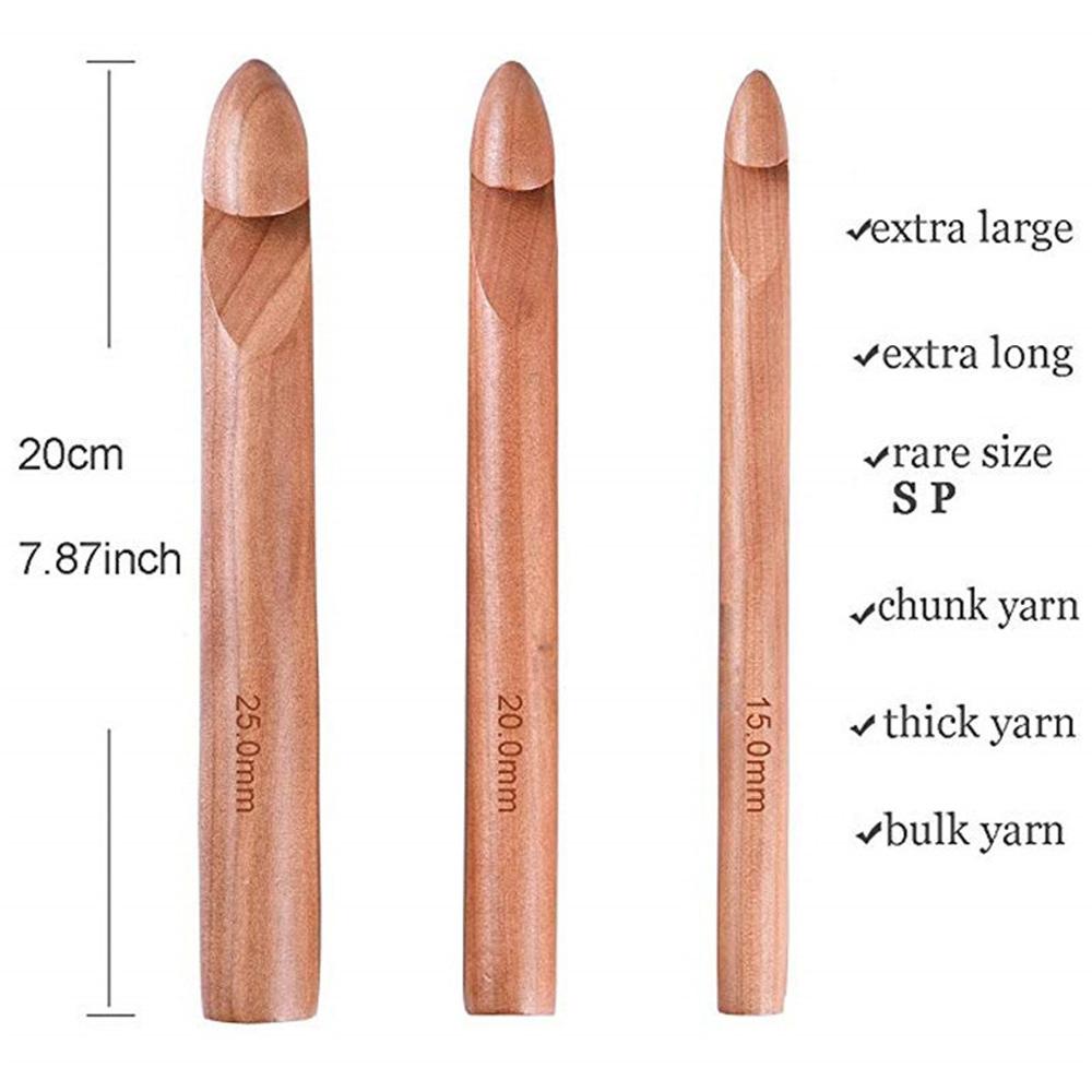 DIY Large Big Size Crochet Arting Wooden Crochet Hook Crochet Kit Knitting Tool Sewing Needles
