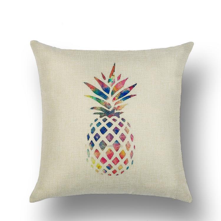 Tropical Fruit Painted Pineapple Linen Pillow Pillow Case Casual Comfortable Car Sofa Office Cushion Cover