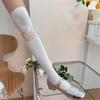 Women Lace Patchwork Calf Sock Knee Length Socks Lacing Up Knee Sock Fashion Mesh Knee Stockings Sexy Mesh Calf Socks