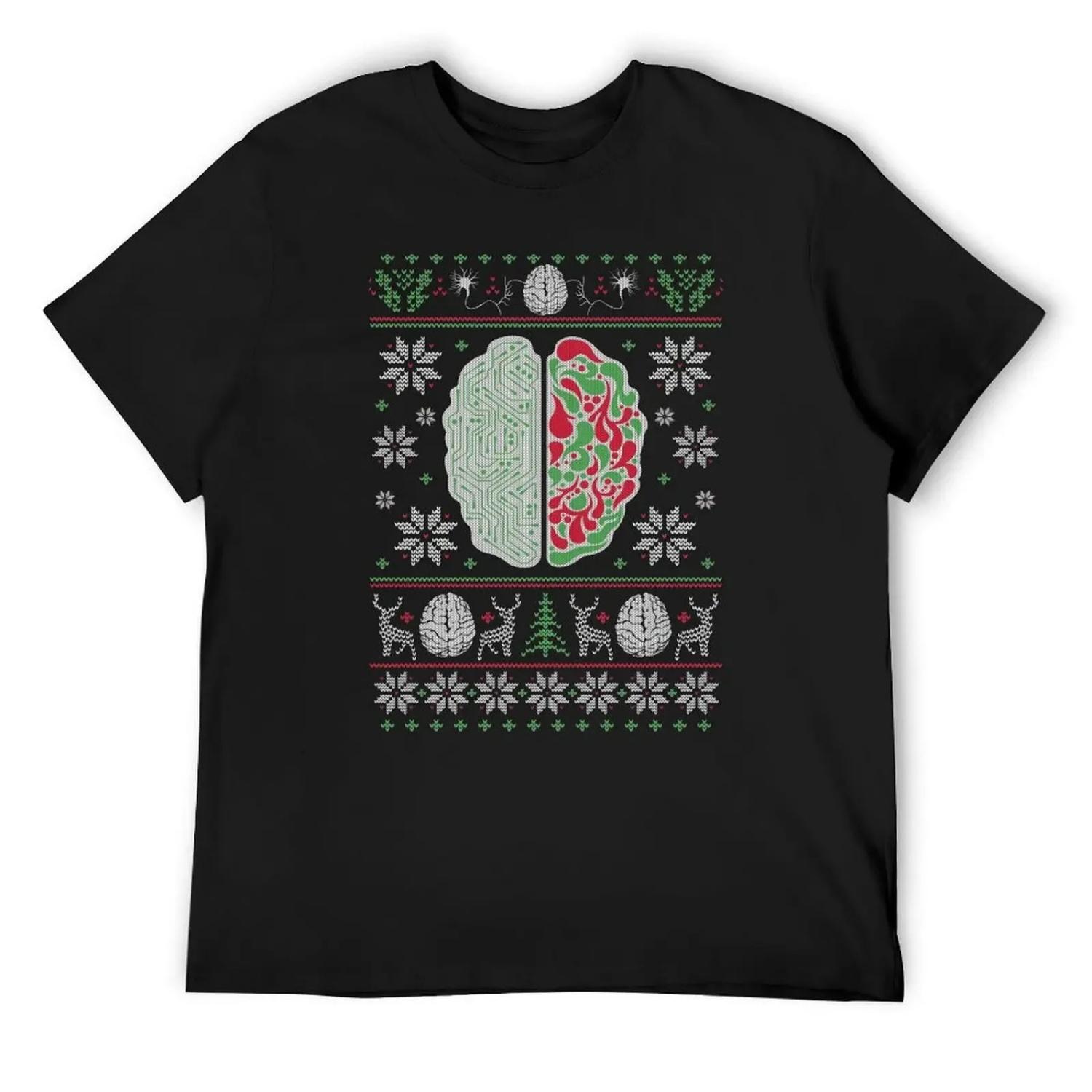

Christmas Sweatshirt Christmas Brain Sweatshirt for any swea T-Shirt croswit shirt man man clothes cute clothes mens t shirts XXXXXL чорний