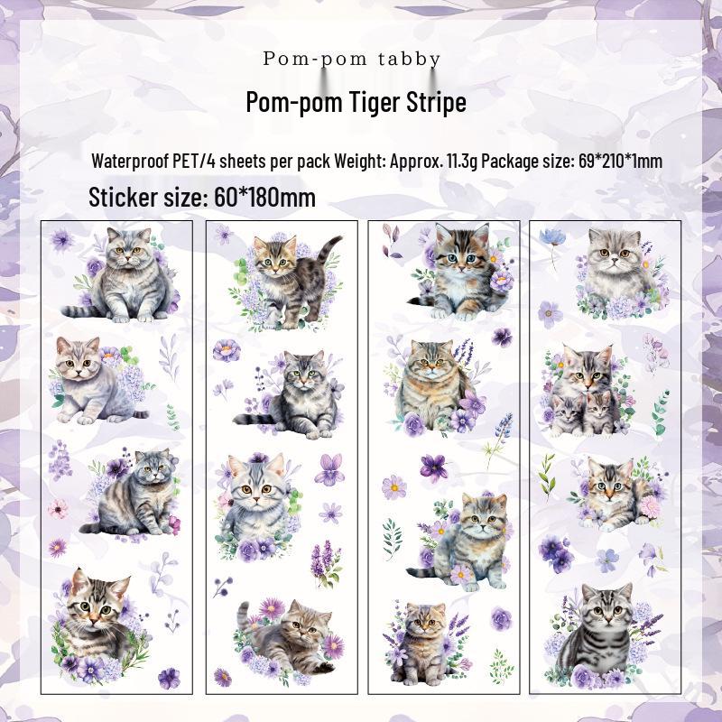 Yue Zhen Meng Cat Meets Creative Die-Cut Journal Stickers