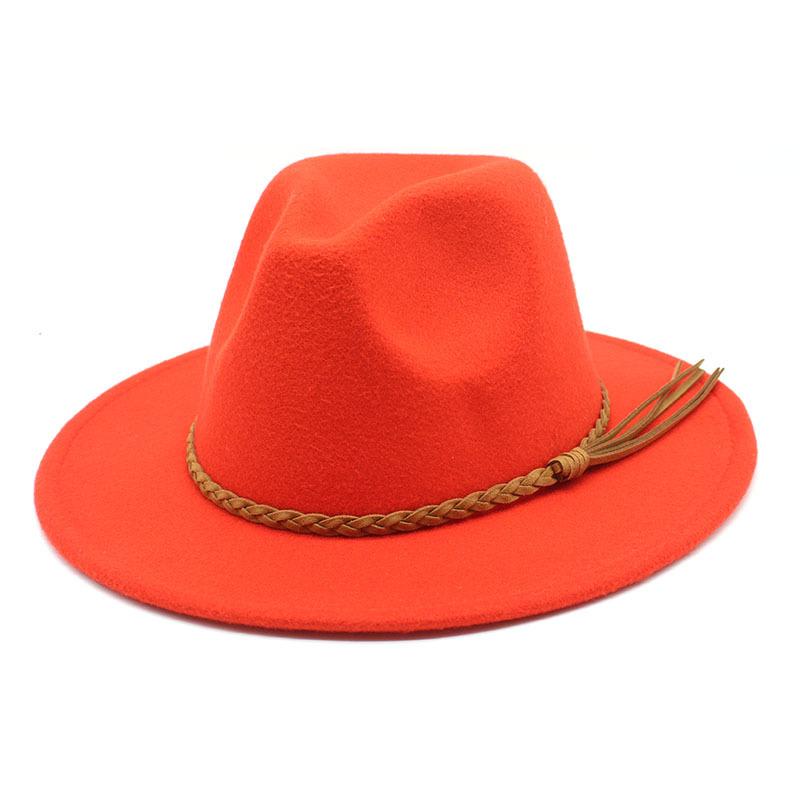 Fedora Hat Woolen Top Hat Jazz Hat Men'S And Women'S Woolen Hats