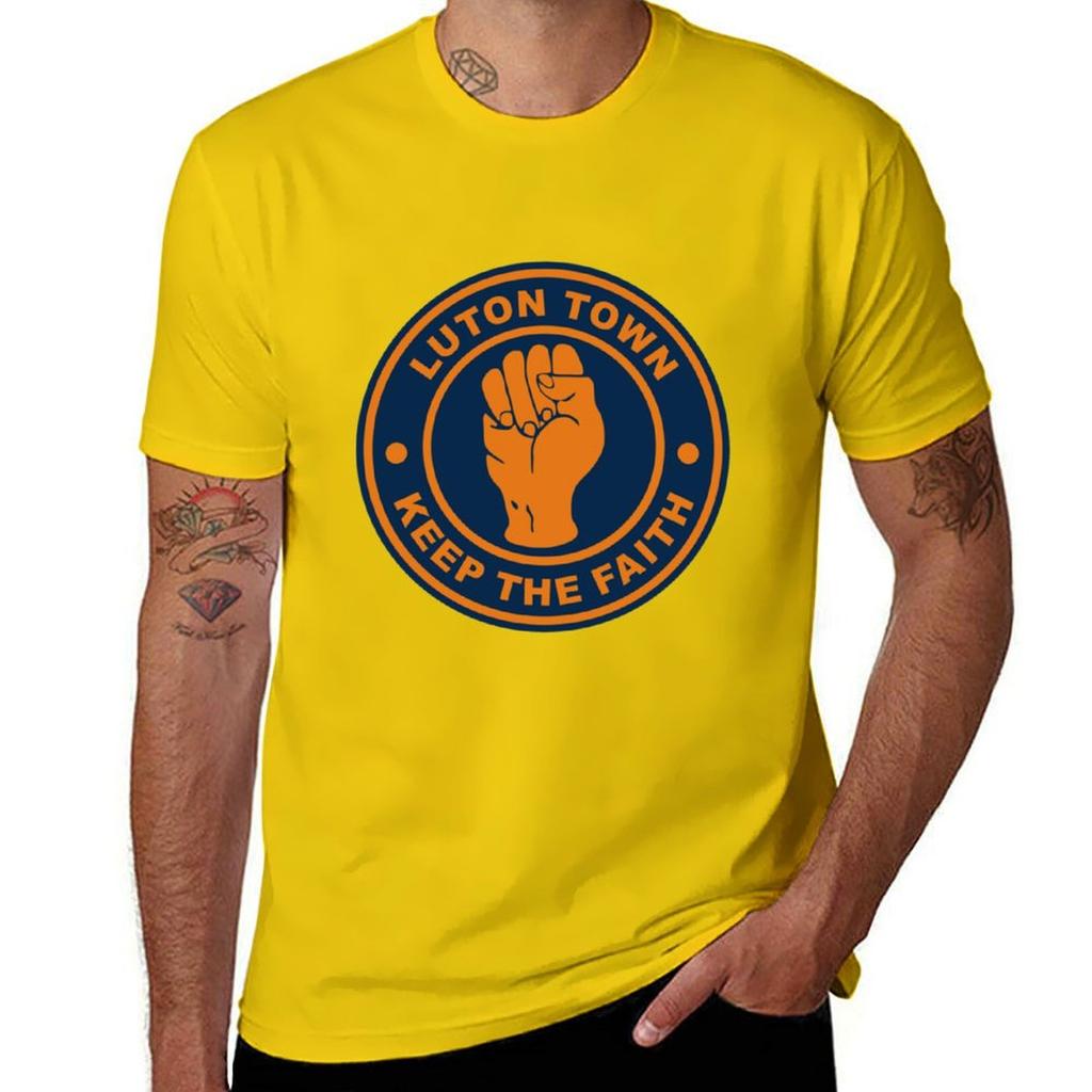 Luton Town Keep the Faith T-Shirt Customs Cute Tops Anime Mens T Shirts Casual Stylish