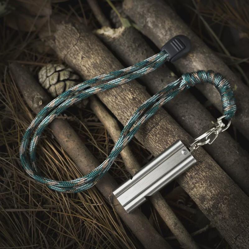 Stainless Steel Dual-Tube High-Frequency Outdoor Survival Whistle