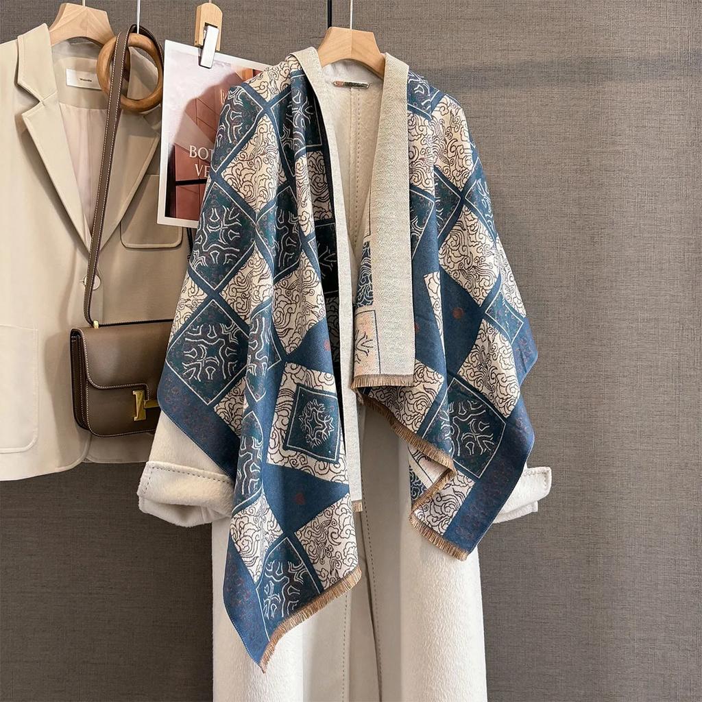 Thick Cashmere Blanket Women Scarf Warm Pashmina Shawl Winter Wraps Bufanda Print  New Design Poncho Echarpe Female Bufandas