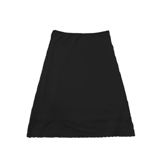 High-Waisted Bottom Skirt Solid Color Soft Breathable Fabric Slimming Skirt with Lace