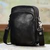 Men's Crossbody Bag Made of Genuine Leather, Top Layer Cowhide, Korean Version, Casual Retro Texture, Single Shoulder Bag, Men's Bag