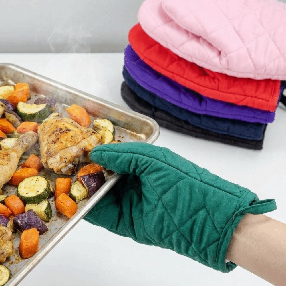 2PCS Hanging Microwave Gloves Non-Slip Grilling Mitts Multifunctional Antiscald Oven Mitts BBQ