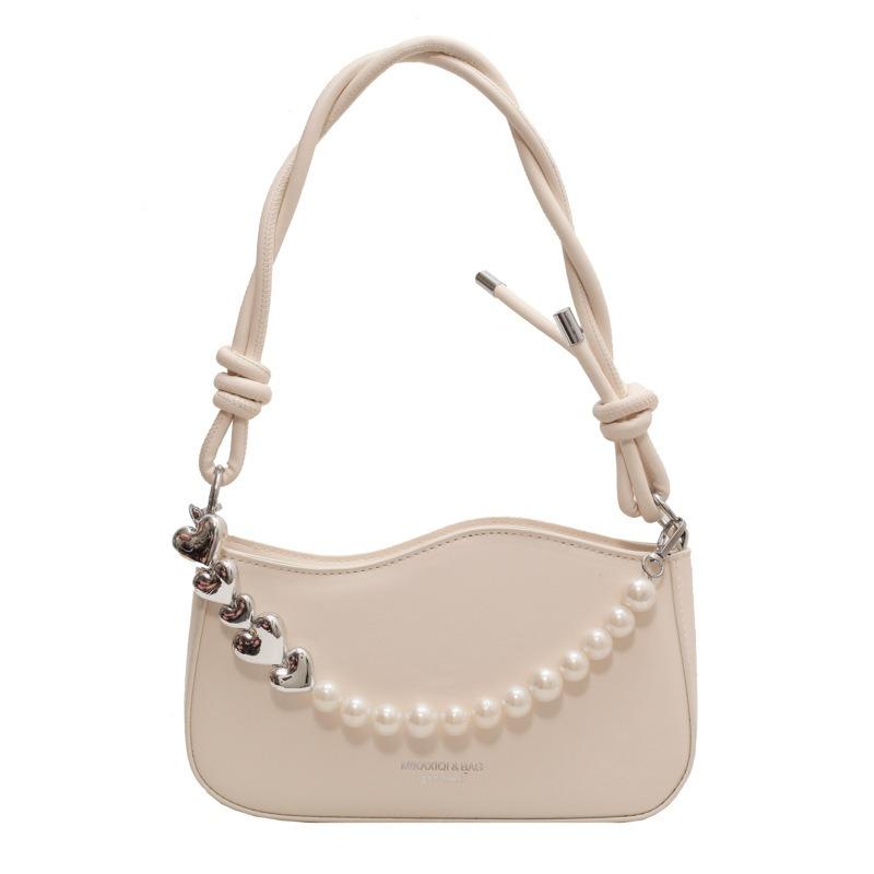 Personalized beaded new high-end small square bag simple atmosphere commuter shoulder bag niche portable women's bag