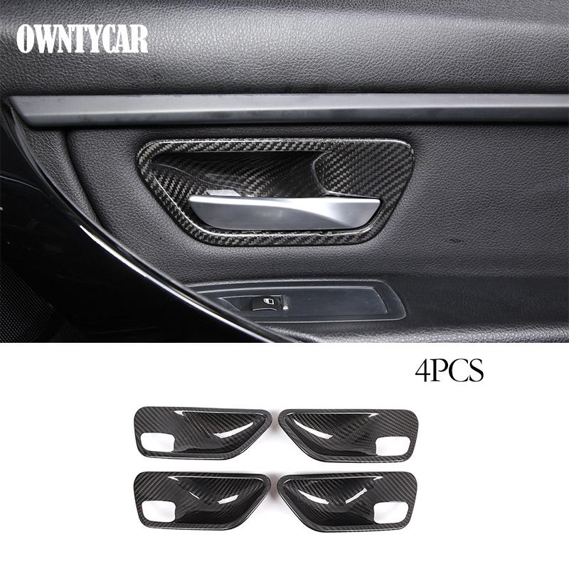 For BMW 3 4 Series F30 F31 F32 F35 2013-2019 Real Carbon Fiber Car Console Gear Shift Panel Decoration Cover Trim Stickers
