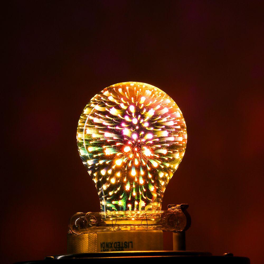 3W Ball light Screw connector E27 holder Glass Edison  3D Fireworks Bulb Party Lamp