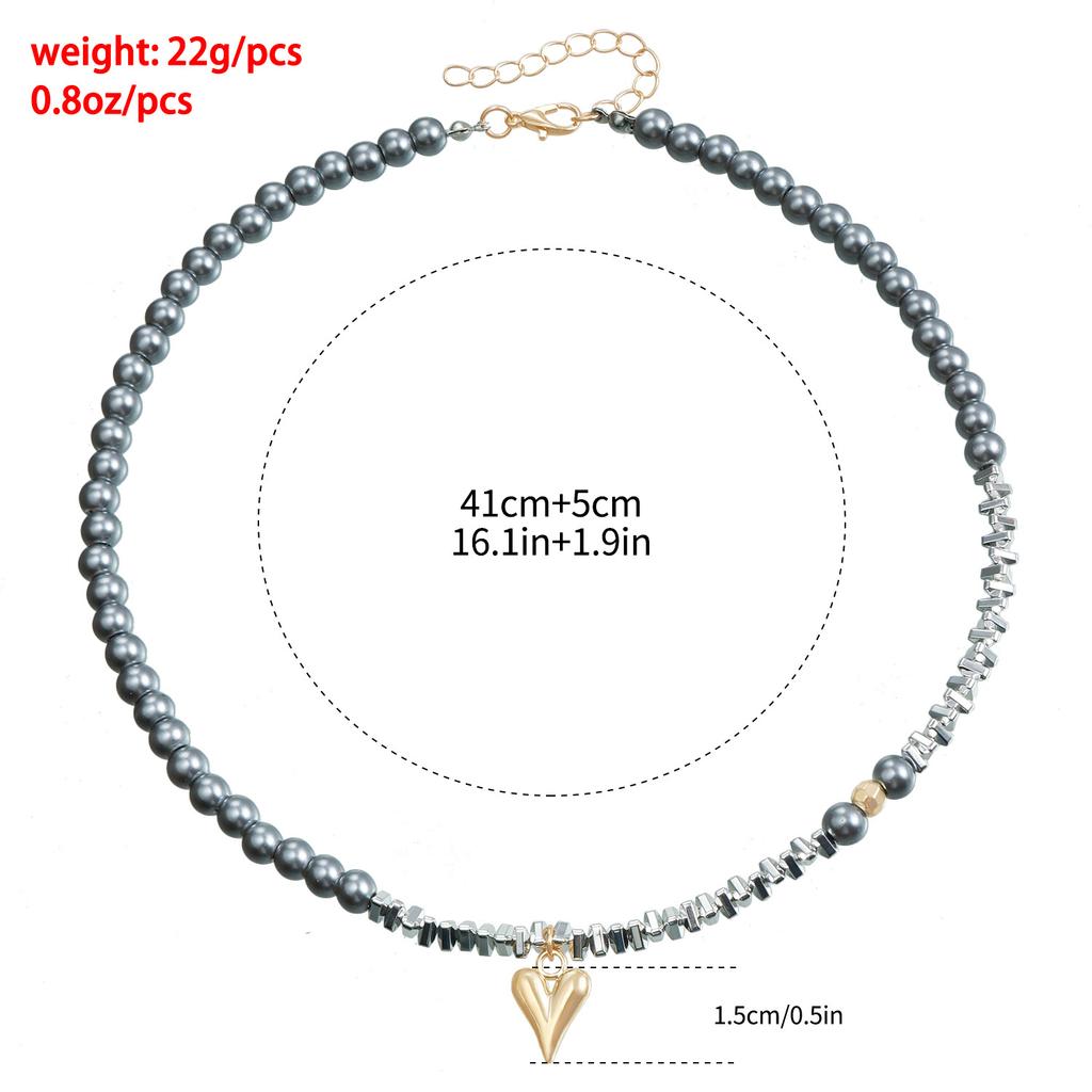 New Y2K Heart Beaded Necklace Women Boho Crystal Class Gravel Clavicle Chain Cool Y2K Choker Exquisite Fashion Jewelry