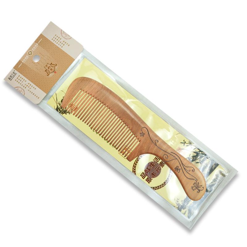 Camphor Wood Large Comb - Scalp Massaging, Carved Handle, Fine Tooth Hairdressing Tool