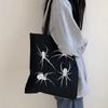 Japanische Canvas-Tasche mit bösem Spinnen-Print, lässig, neue Punk-Y2K-dunkle Damen-Umhängetasche, großes Fassungsvermögen, Hip-Hop-Vintage-Shopper-Tasche