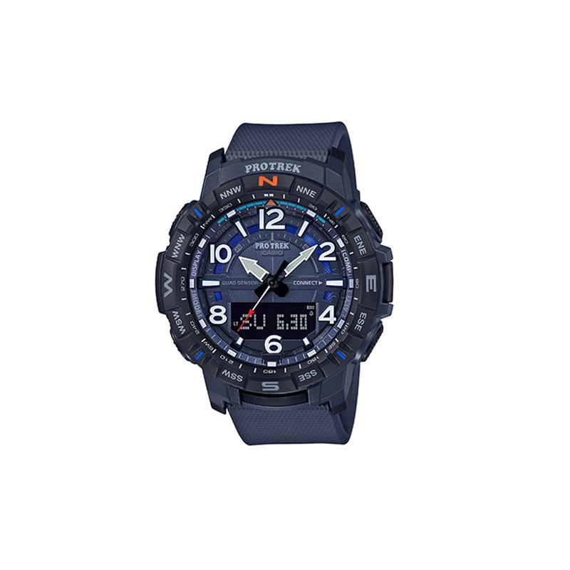 

Casio PRO TREK Series-PRT Series Quad Sensor Multi-Function Outdoor Mountaineering Classic Pointer Dual Display Dial Waterproof Quartz PRT-B50-2PR чёрный