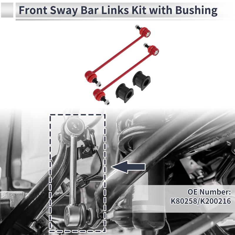 X Autohaux Front Stabilizer Bar Links with 2 Pcs Bushing for Jeep Patriot No.K80258 1Set