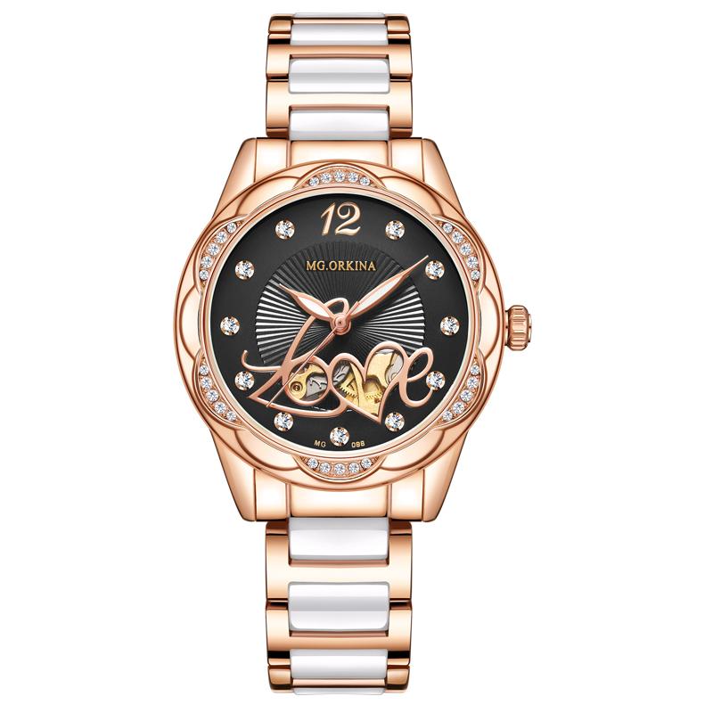 Montres pour femmes au design élégant Montres mécaniques automatiques pour femmes de luxe de marque supérieure en céramique