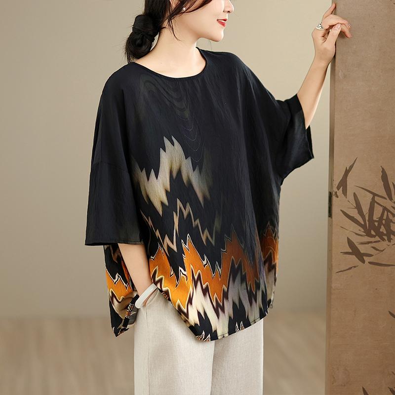DIMANAF 2026 Plus Size New T-Shirt Women Print Loose Casual Lady Tops Tees Shirts Oversize Summer