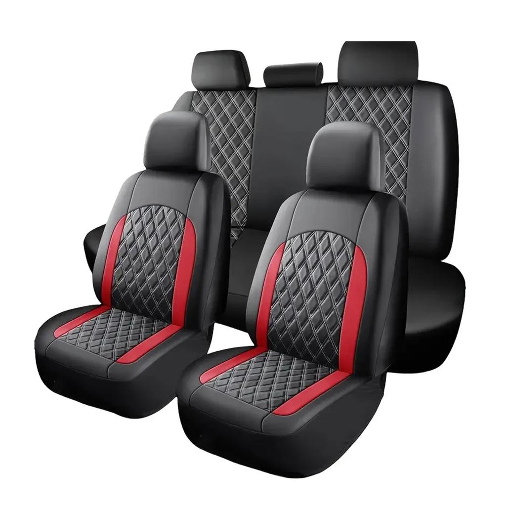 Full Set Car Seat Covers, Universal Fit PU Leather Front and Rear Seat Protectors, Airbag Compatible Automotive Seat