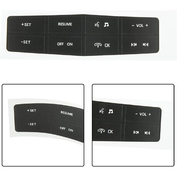 Dash Button Repair Kit Steering Wheel Control Button Worn Peeling Repair Kit Decals Stickers for Ford Mustang 2010 2011 2012 Car Accessories