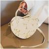 New Women Spring Summer Heart-shaped Handbag Crossbody Bags Zipper PU Leather Shoulder Bag Leisure