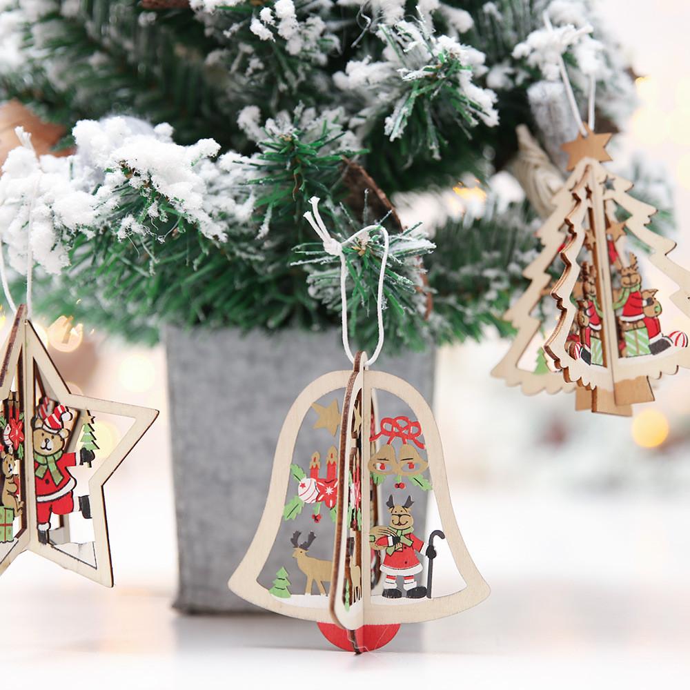 Charming Christmas Tree Hanging Decorations Made Of High Quality Wood For Festivities