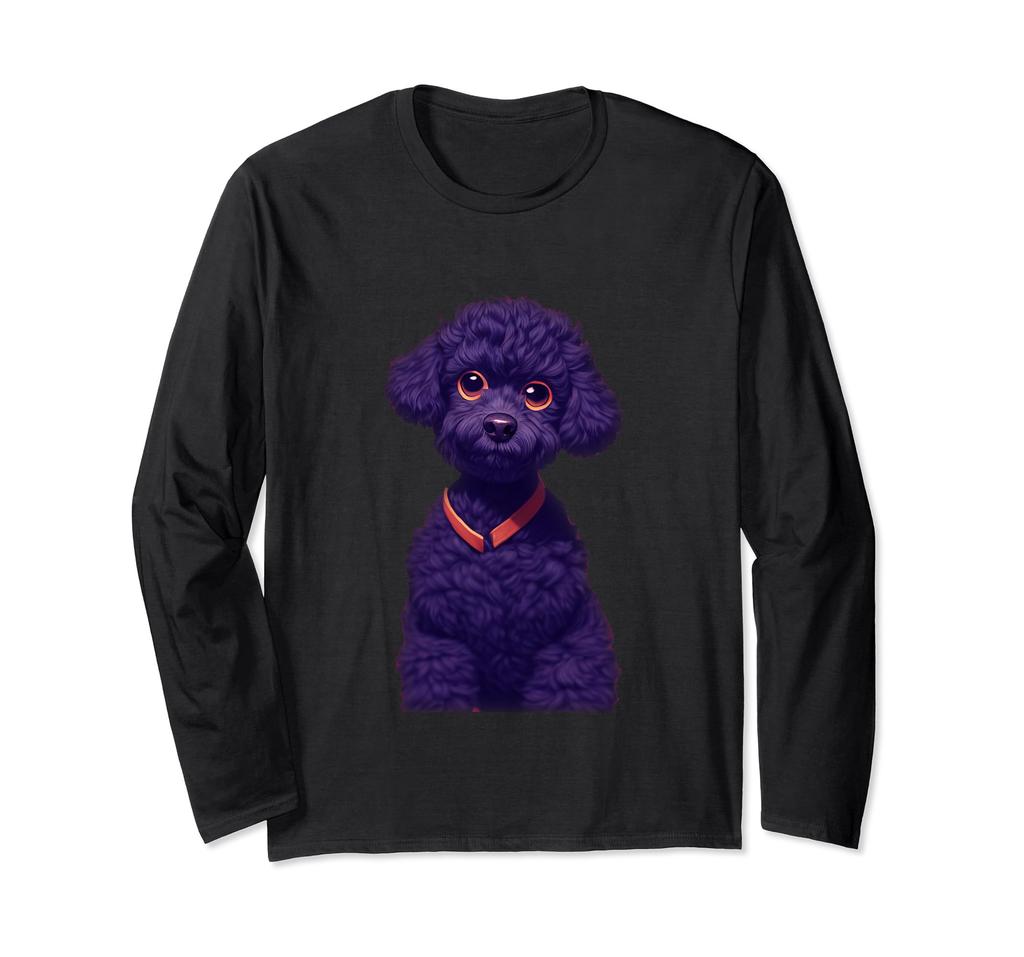 Cute and adorable black toy poodle dog long sleeve t-shirt