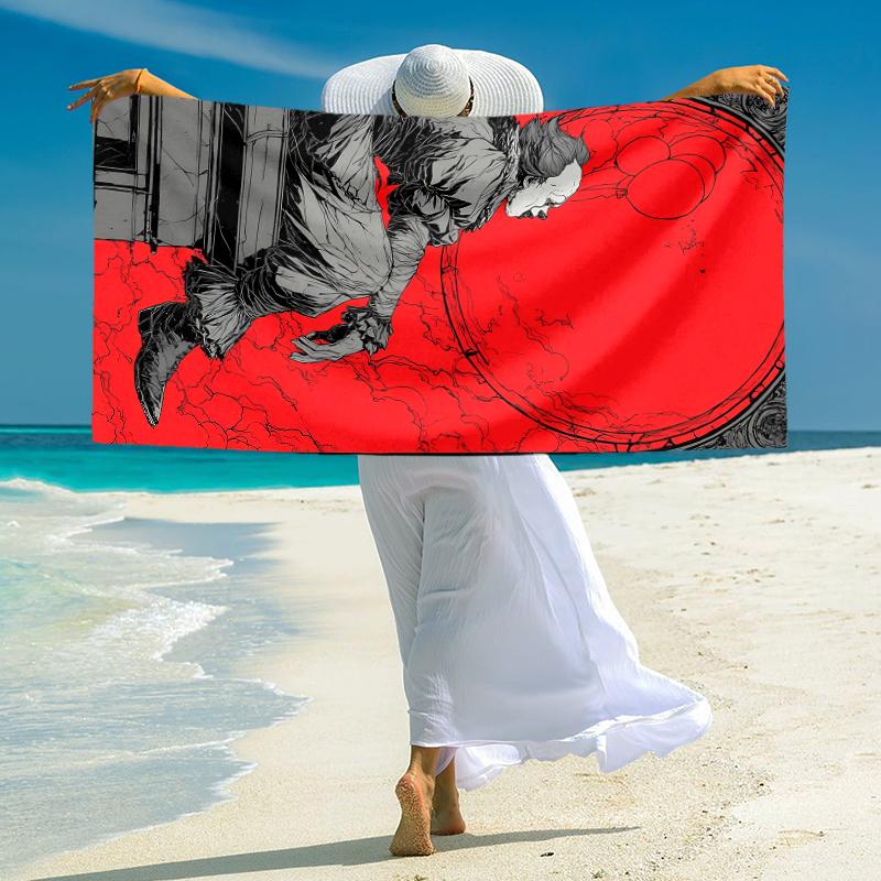 1Pc Clown Room Beach Towel Microfiber Beach Towel Thin Absorbent For Beach Swimming Yoga Bath Sports 0917181