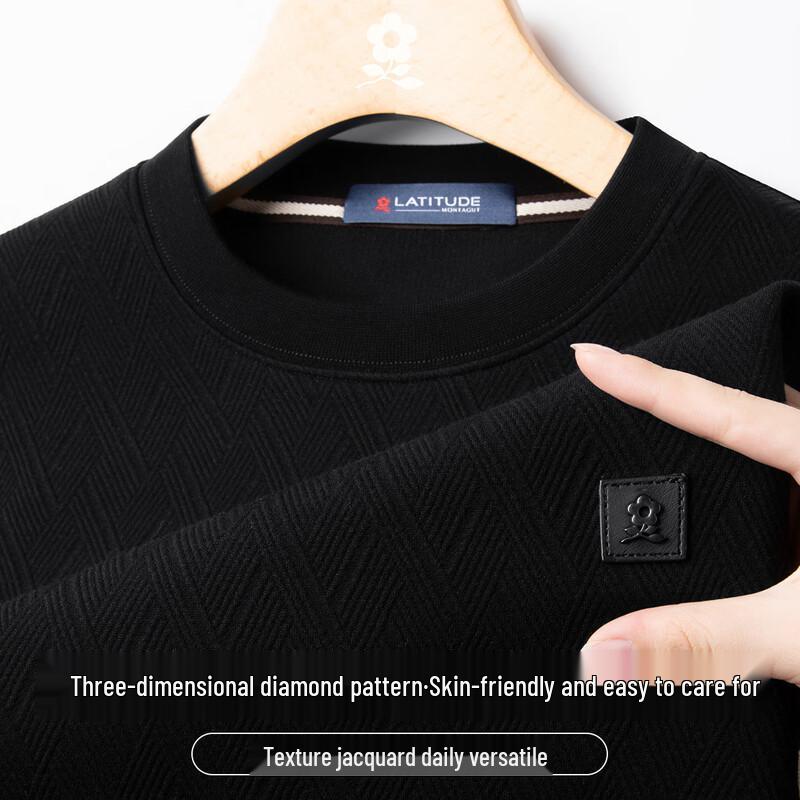 

MONTAGUT Men s Quilted Diamond Pattern Sweatshirt XL