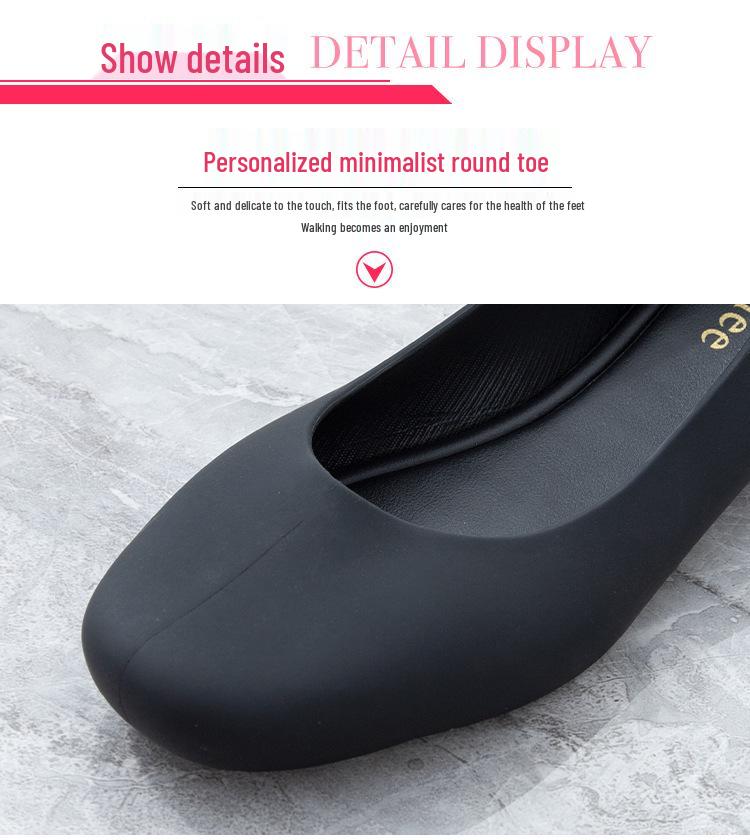 2023 Summer Women's Solid Color Waterproof Jelly Sandals - Thick-Soled, Shallow Mouth, Closed Toe