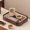 Walnut Finish Wood Kung Fu Tea Tray with Water Storage
