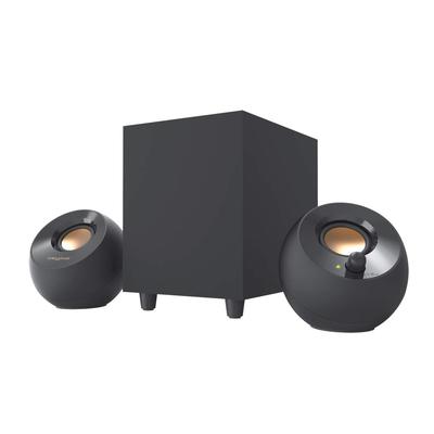 Creative Pebble Plus USB-betriebener kompakter 2.1-Kanal-PC-Lautsprecher mit Subwoofer, Schwarz (SP-PBLP-BK)