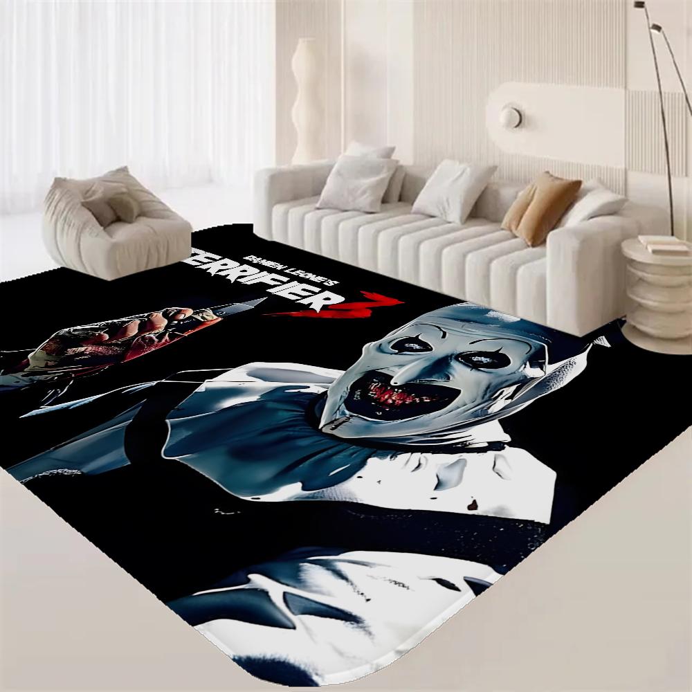 T-Terrifier 3 Skräck Clown Film Badmat Barnrum Sovrumsdekoration Balkong Halkfri Dörrmatta Vardagsrum Alfombra