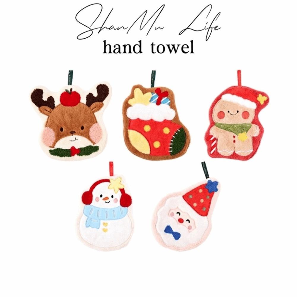 Coral Fleece Cartoon Hand Towel Absorbent Decoration Towel Soft Christmas Hand Towel Daily Use