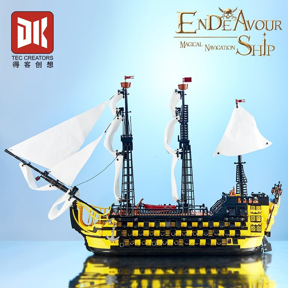 Pirate Ship Endeavour Building Blocks Set - Creative Assembling Model Bricks Toy For Children Birthday Gift