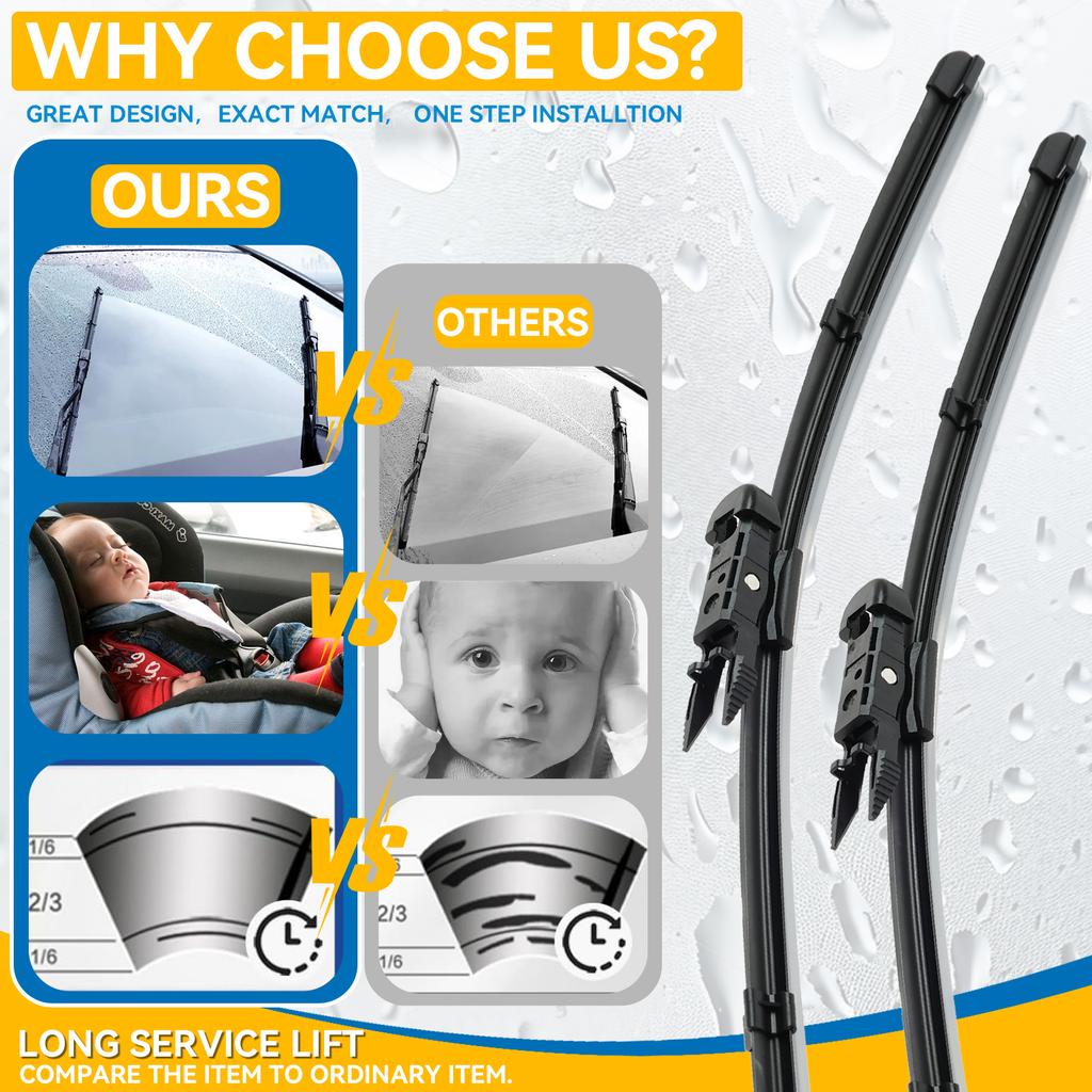 For Nissan Qashqai Dualis J10 2006-2013 2007 2008 2009 2010 2011 Wiper Front Wiper Blades Windshield Windscreen Window 24"+16"