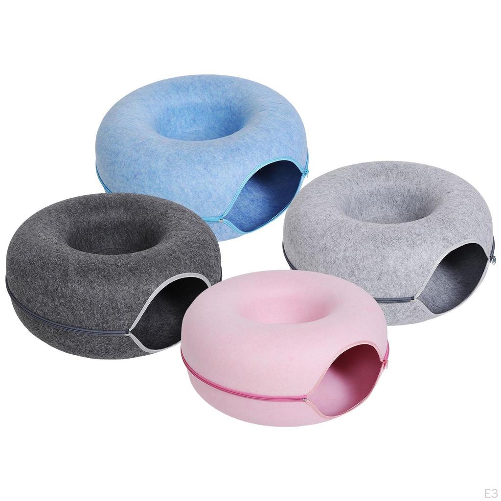 Cave for Cat Zipper Save Space Scratch Resistant Washable Kitten House Nest Removable 60x60x28cm